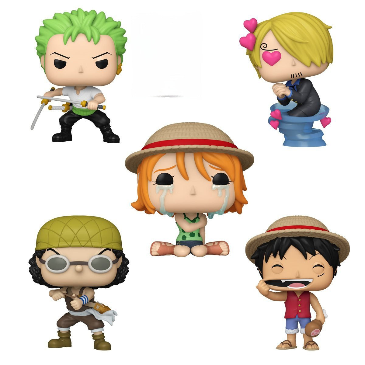 One Piece Wave 9 Funko Pop Vinyl Figures Set Luffy, Usopp, Zoro, Sanji, Nami