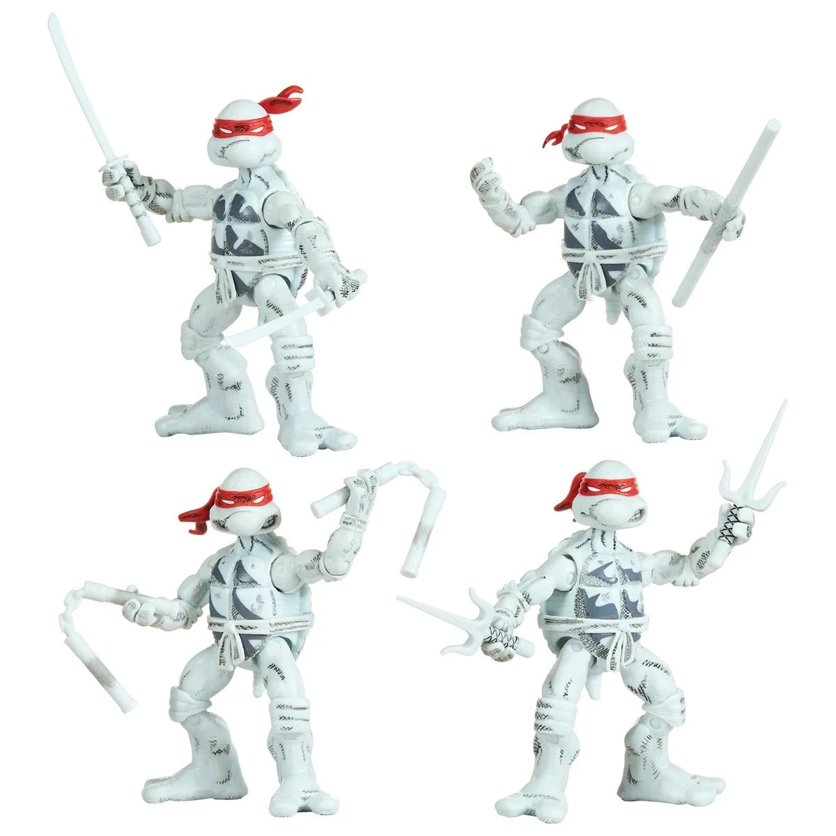Teenage Mutant Ninja Turtles Black White Classic Comic Book Action Figure TMNT