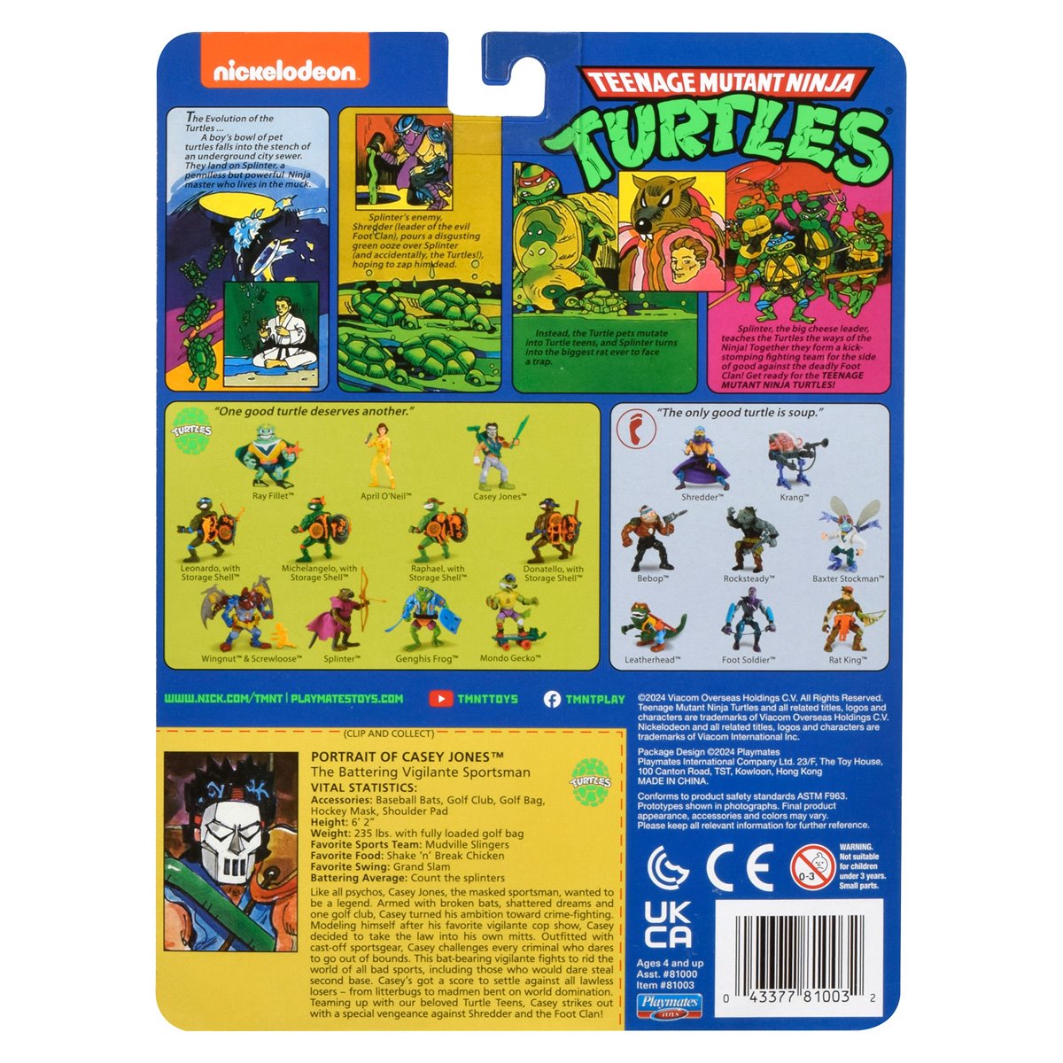Casey Jones Teenage Mutant Ninja Turtles Classic Mutants Action Figure TMNT