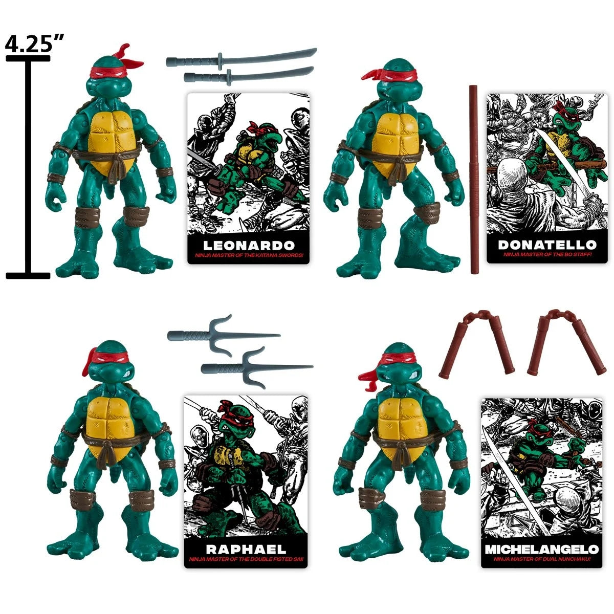 Teenage Mutant Ninja Turtles Classic Comic Book Series Action Figure 4-Pack TMNT