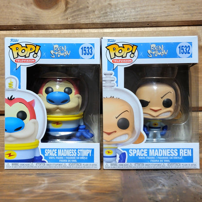 Space Madness Ren 1532 & Stimpy 1533 Nick Rewind Funko Pop! Vinyl Figures Bundle