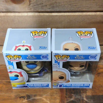 Space Madness Ren 1532 & Stimpy 1533 Nick Rewind Funko Pop! Vinyl Figures Bundle