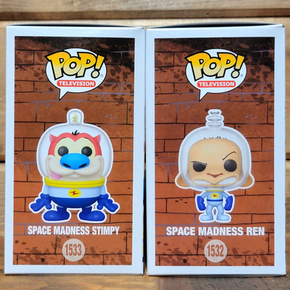 Space Madness Ren 1532 & Stimpy 1533 Nick Rewind Funko Pop! Vinyl Figures Bundle