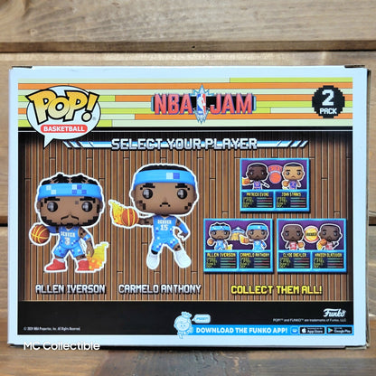 NBA JAM Denver Nuggets Allen Iverson & Carmelo Anthony 8 bit Funko Pop! 2 pack