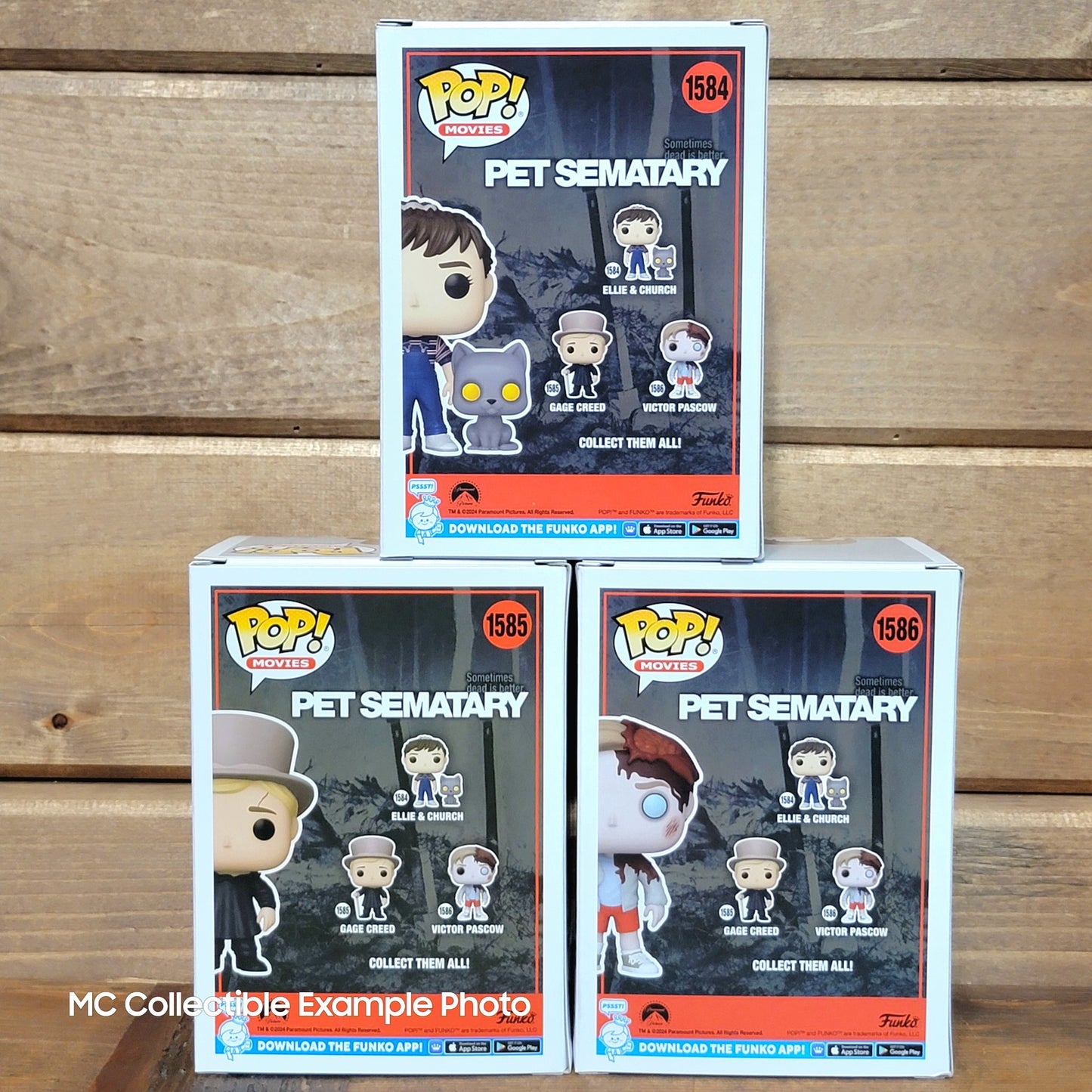 Pet Sematary Ellie 1584, Victor 1586, Gage Creed 1585 Funko Pop Vinyl Figure 3pk