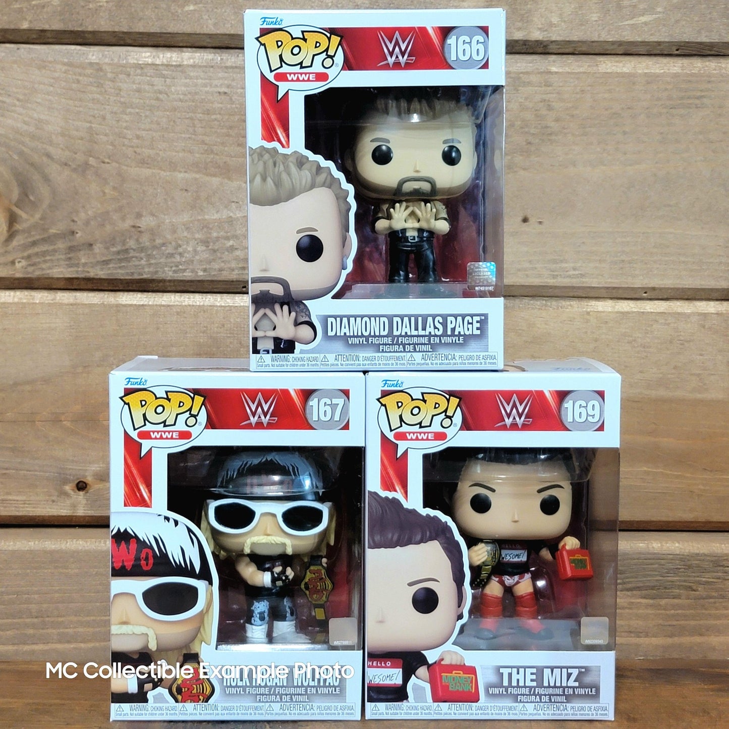 WWE Wolfpack Hulk Hogan, The Miz, Diamond Dallas Page Funko Pop Vinyl Figures