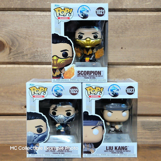 Mortal Kombat 1 Funko Pop Vinyl Figure Set Scorpion, Sub Zero, Liu Kang