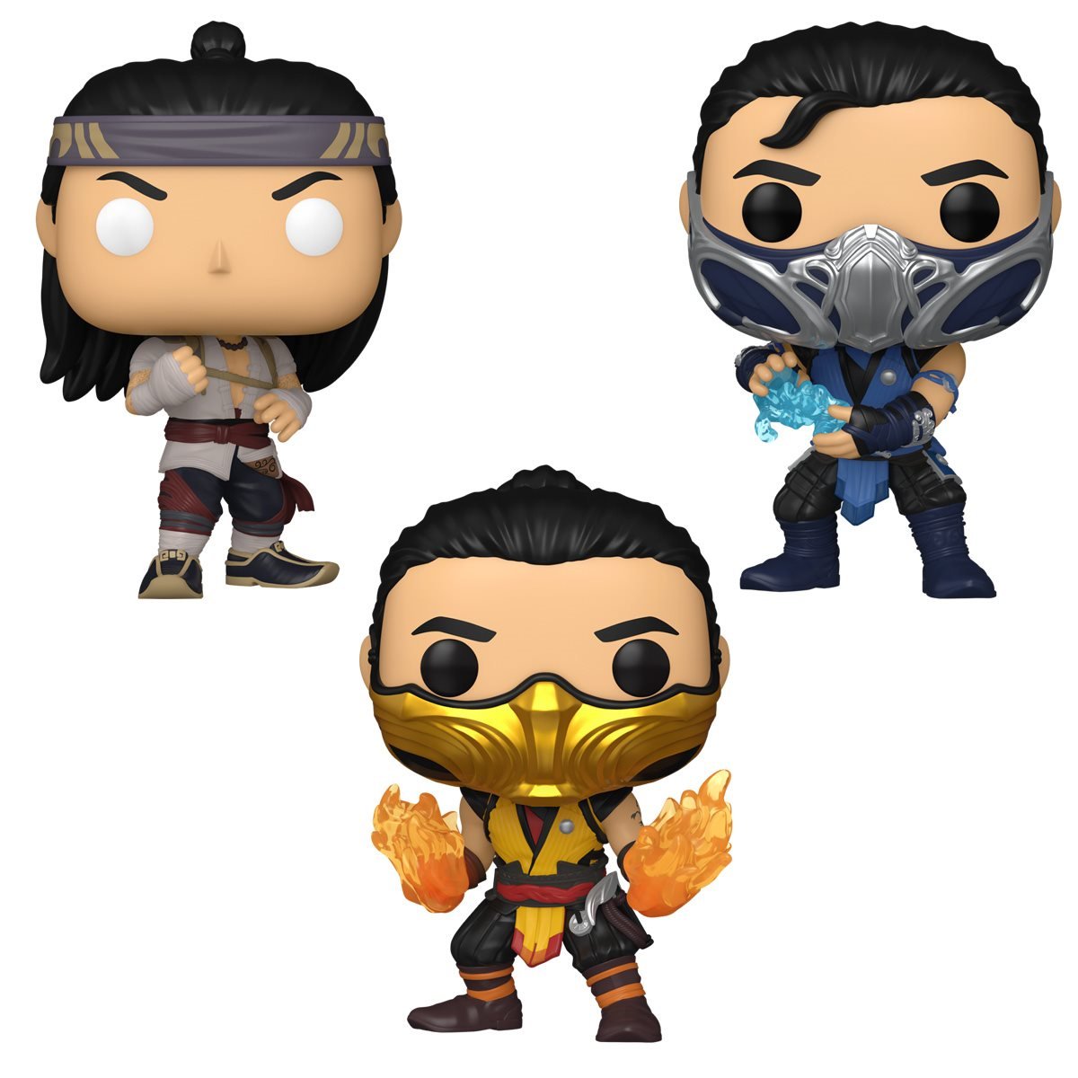 Mortal Kombat 1 Funko Pop Vinyl Figure Set Scorpion, Sub Zero, Liu Kang