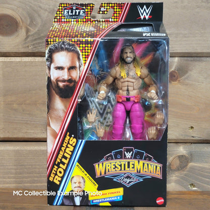 Seth Rollins WrestleMania WWE Elite Collection Action Figure Howard Finkel BAF