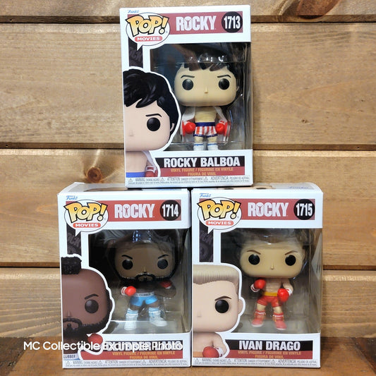 Rocky Balboa Clubber Lang Ivan Drago Rocky III & IV Funko Pop Vinyl Figure Set