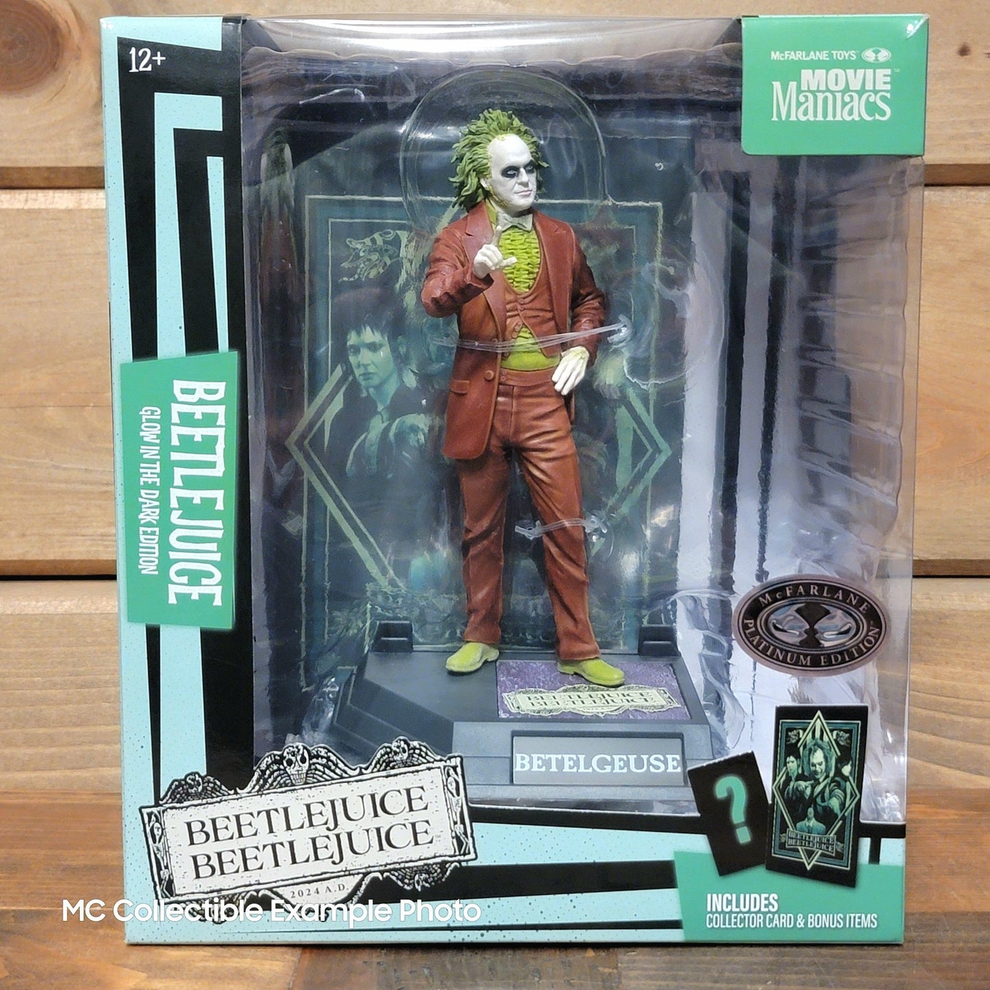 Beetlejuice Movie Maniacs Platinum Edition GITD Posed 6" Figure Mcfarlane Toys