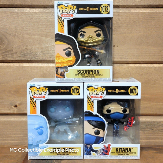 Mortal Kombat 11 Fatality Sub Zero Scorpion Kitana Funko Pop! Vinyl Figure Set