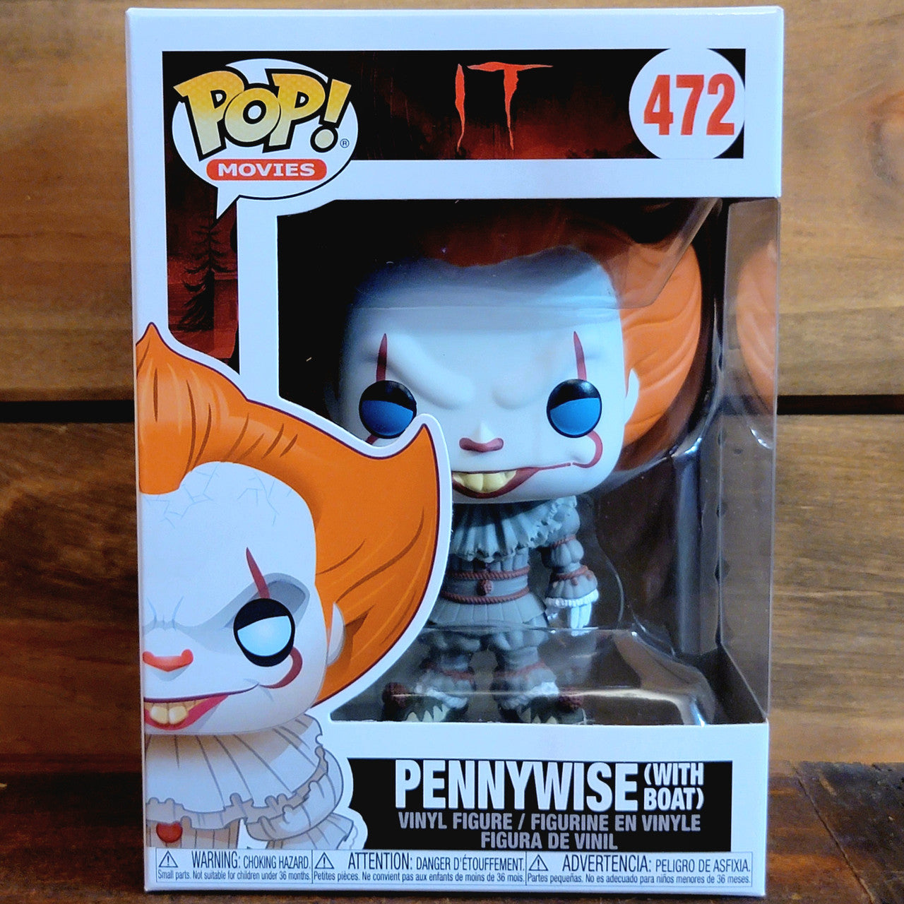 Pennywise Clown w/ Boat 472 IT Horror Movie Funko Pop! Vinyl Figure