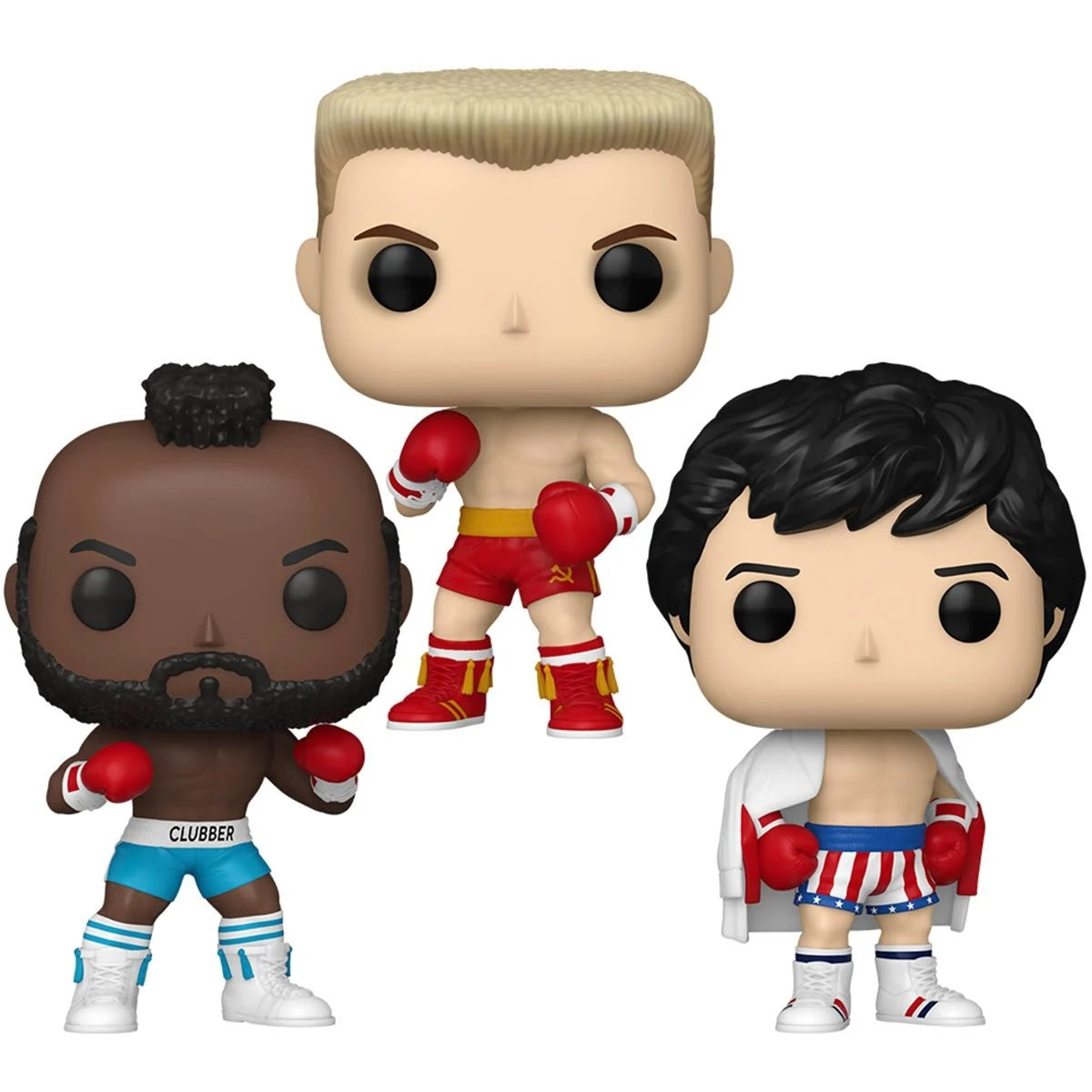 Rocky Balboa Clubber Lang Ivan Drago Rocky III & IV Funko Pop Vinyl Figure Set