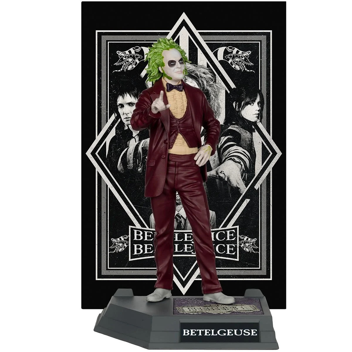 Beetlejuice Movie Maniacs Platinum Edition GITD Posed 6" Figure Mcfarlane Toys