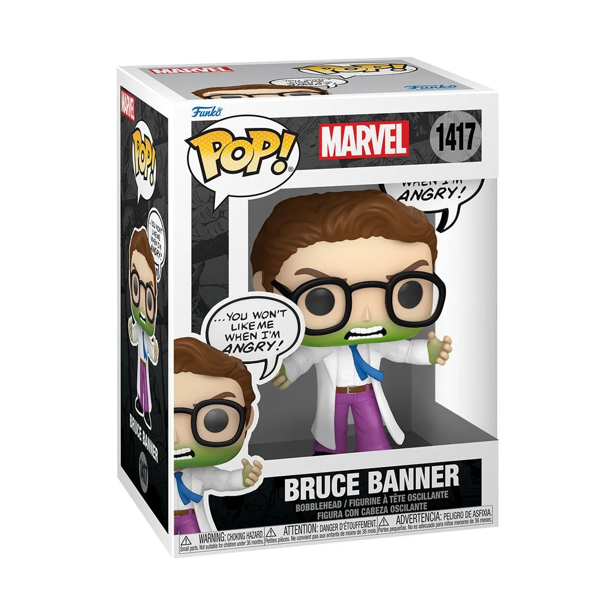 Marvel Hulk Bruce Banner (Don't Make me Angry) 1417 Funko Pop Vinyl Figure